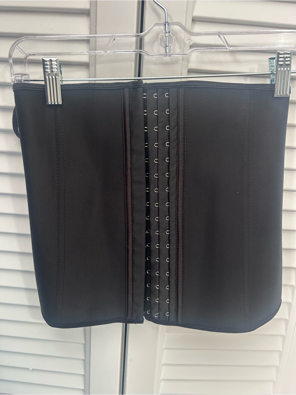 Black Waist Trainer Corset Belt with Front Hook Closure